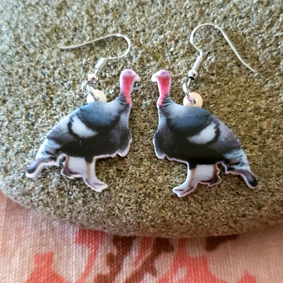 Wild Turkey Earrings. Nature. Bird Country Feather - Picture 2 of 7